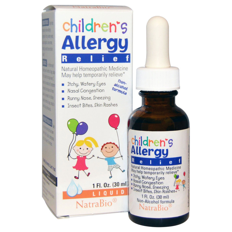 NatraBio Средство от аллергии для детей не содержащая спирта формула жидкая форма 1 жидкая унция (30 мл)