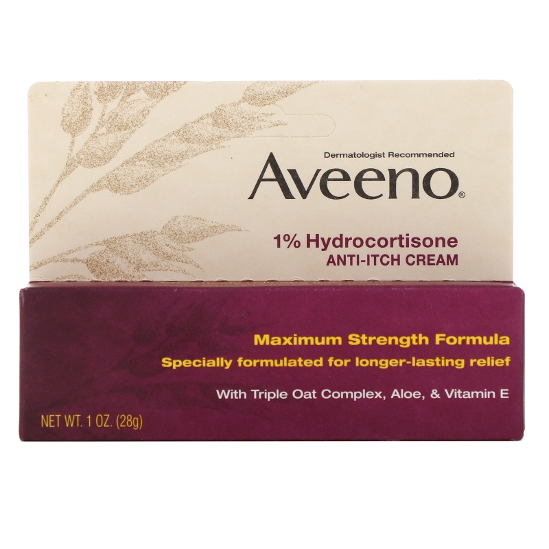 Aveeno Active Naturals 1% гидрокортизон крем анти-зуд  1 унция (28 г)