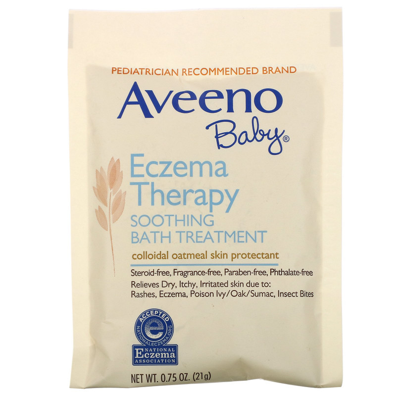 Aveeno Для детей лечение экземы успокаивающая ванна без запаха 5 пакетов для ванны 3.75 унций (106 г)