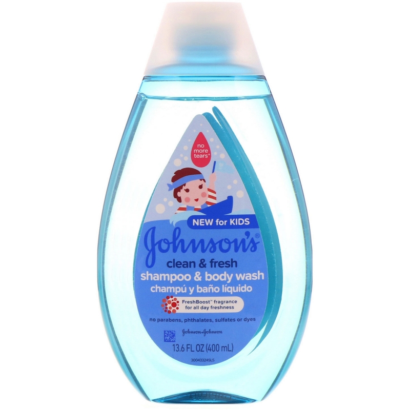 Johnson's, Для детей, серия Чистота и свежесть, шампунь и средство для купания, 400 мл