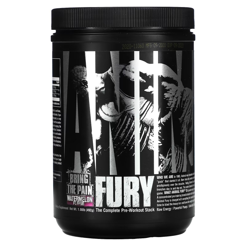 Animal, Fury, The Complete Pre-Workout Stack, Watermelon, 1.08 lb (492 g)