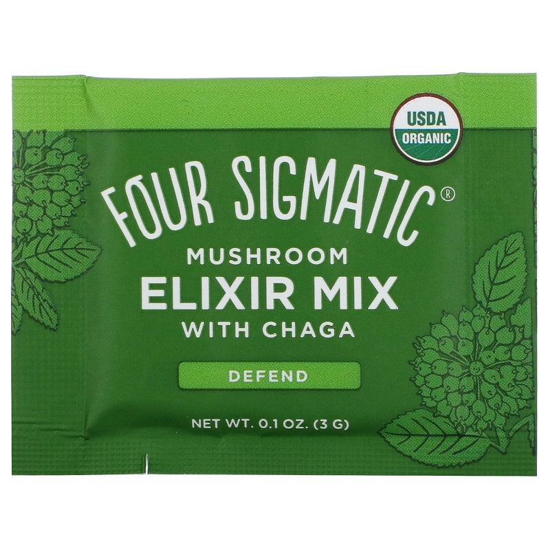 Four Sigma Foods Супер-гриб Чага Напиток с Шиповником 20 Пакетиков 0.1 унции (3 г) Каждый