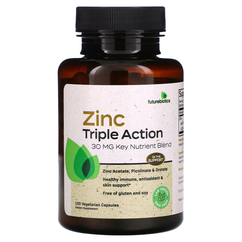 Futurebiotics, Zinc Triple Action, 30 mg, 150 Vegetarian Capsules