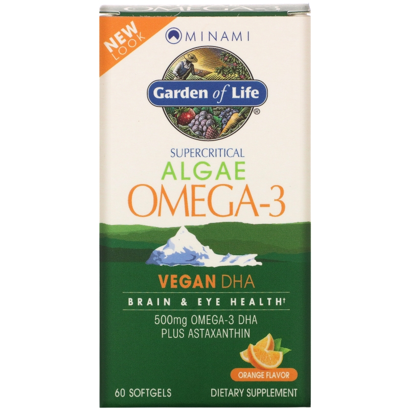 Minami Nutrition Веганская ДГК суперкритическая добавка с Омега-3 со вкусом апельсинов 60 гелевых капсул