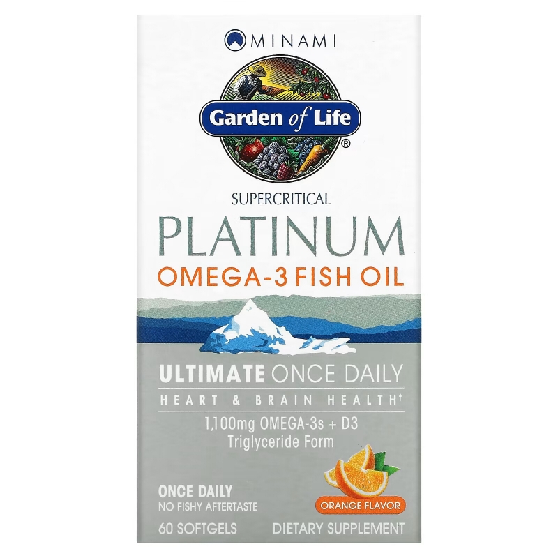 Minami Nutrition MorEPA Platinum Омега-3 и витамин D3 с апельсиновым вкусом 60 гелевых капсул