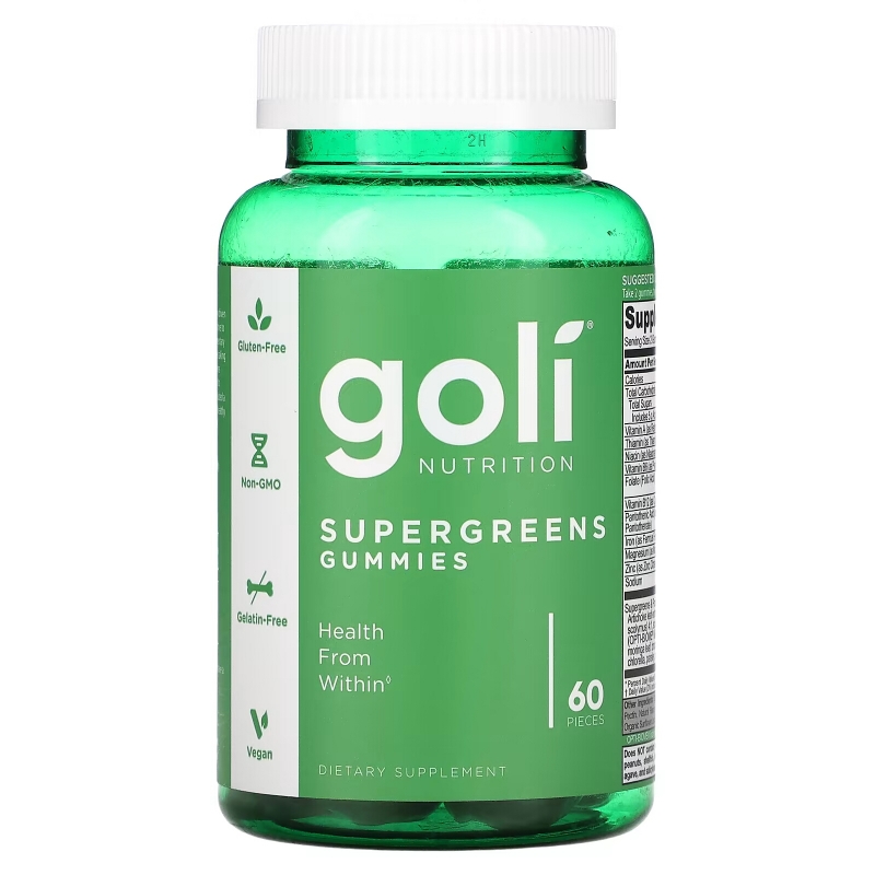 Goli Nutrition, Supergreens Gummies, 60 Pieces