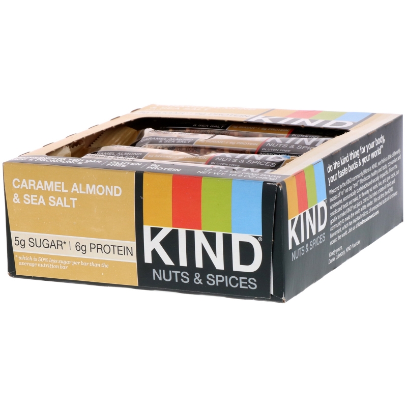 KIND Bars Nuts & Spices Caramel Almond & Sea Salt 12 Bars