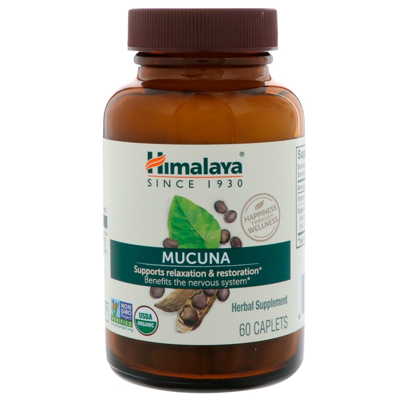 Himalaya Herbal, Healthcare Mucuna успокаивающий тоник в каплетах, для поддержания нервной системы, 60 каплет