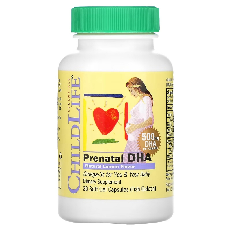 ChildLife Пренатальная DHA с ароматом натурального лимона  30 гелевых капсул