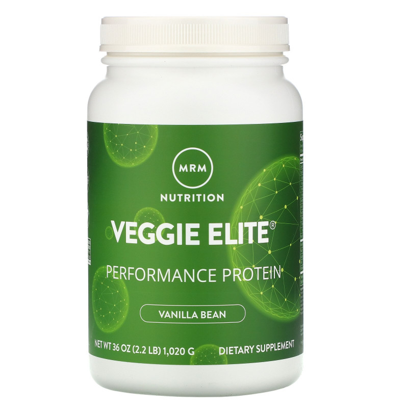 MRM, Smooth Veggie Elite, мощный протеин, ванильные бобы, 1,020 г