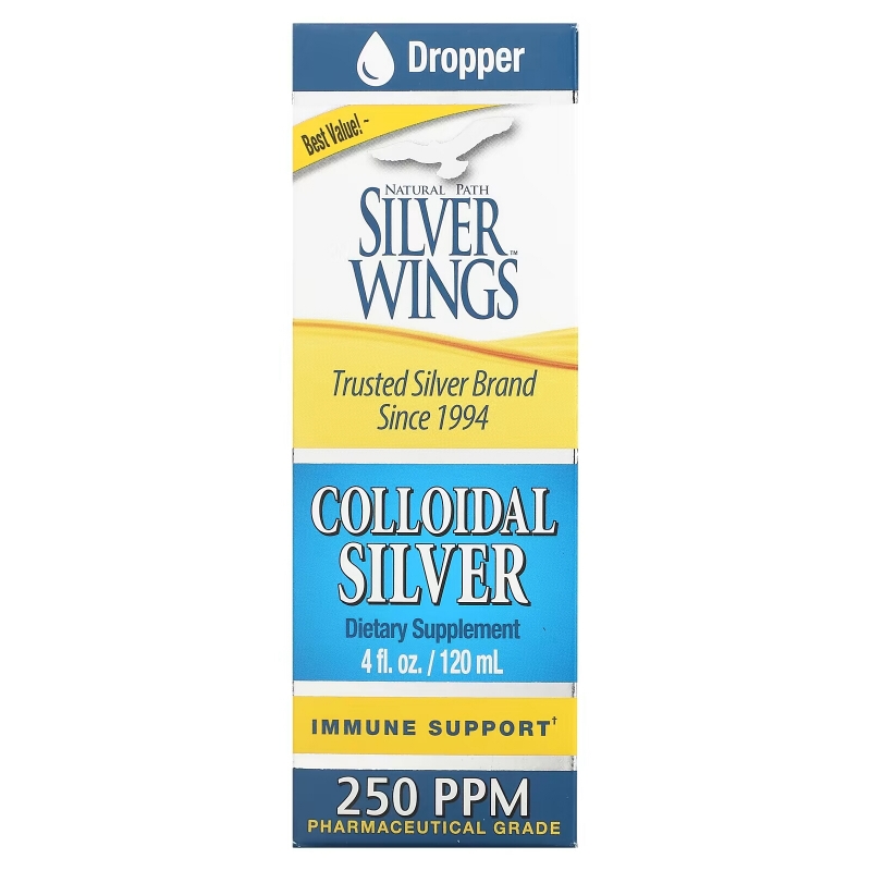 Natural Path Silver Wings, Коллоидное серебро, 250 частей на миллион, 4 жидких унции (120 мл)
