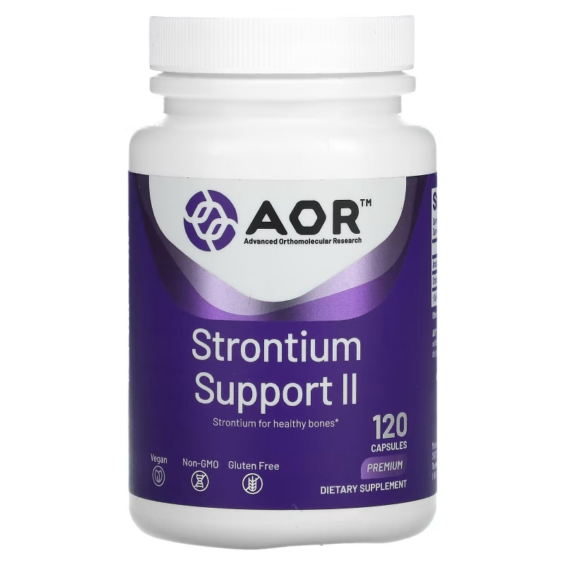Advanced Orthomolecular Research AOR, Strontium Support II, 120 Vegan Capsules