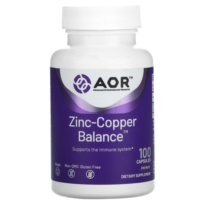 Advanced Orthomolecular Research AOR Classic Series Zinc-Copper Balance 100 Veggie Caps