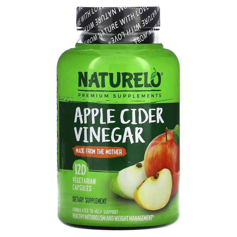 NATURELO, Apple Cider Vinegar with Keto Salts & MCT Oil, 120 Vegetable Capsules