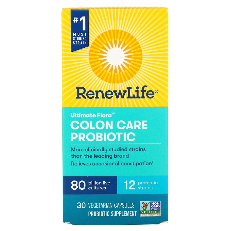 Renew Life, Ultimate Flora, Colon Care Probiotic, 30 Vegetarian Capsules