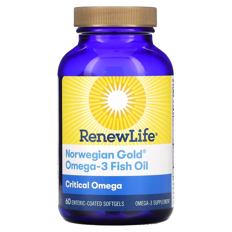 Renew Life Ultimate Fish Oils Critical Omega Natural Orange Flavor 1200 mg 60 Fish Gels