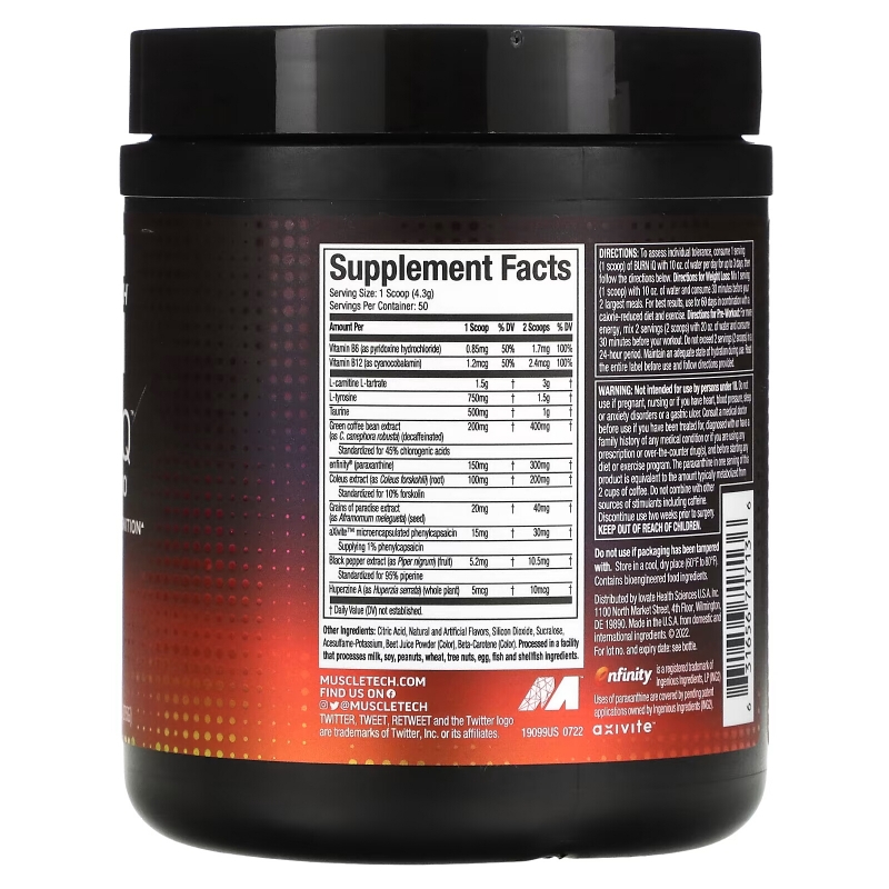 MuscleTech, Burn iQ, Smart Thermo, Mango Chili Lime, 7.58 oz (215 g)