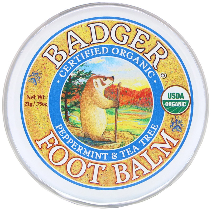 Badger Company Бальзам для ног с экстрактами перечной мяты и чайного дерева 0.75 унций (21 г)
