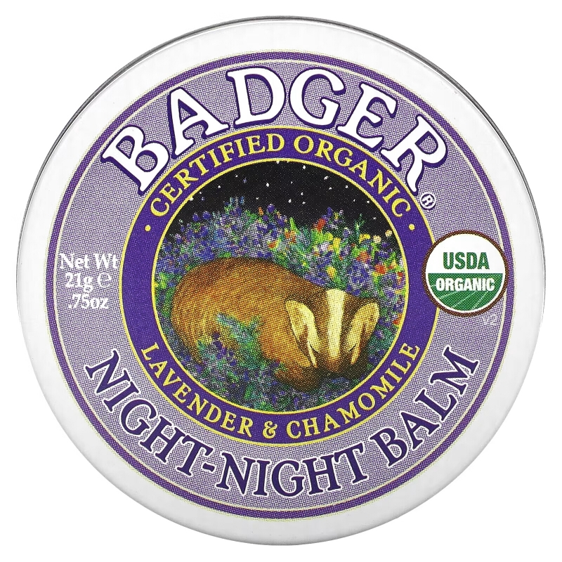 Badger Company Ночной бальзам с лавандой и ромашкой, для спокойного сна, 0.75 унций (21 г)