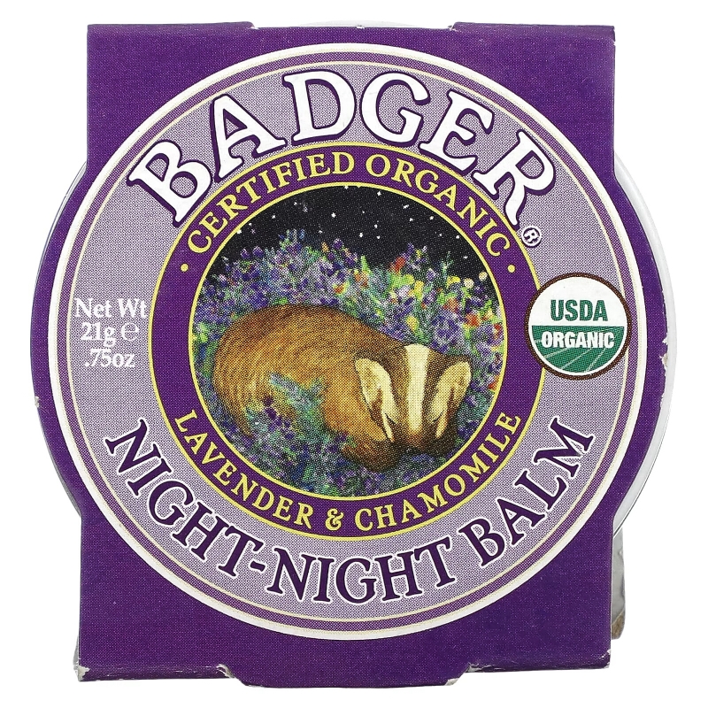 Badger Company Ночной бальзам с лавандой и ромашкой, для спокойного сна, 0.75 унций (21 г)