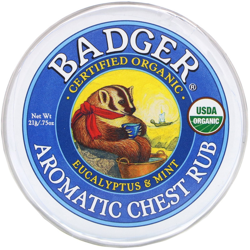 Badger Company Органическая ароматическая мазь с эвкалиптом и мятой 0.75 унций (21 г)