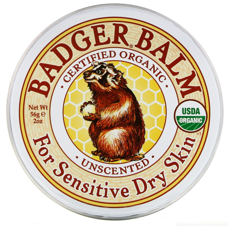 Badger Company Бальзам Badger для сухой и чувствительной кожи без запаха 2 унции (56 г)