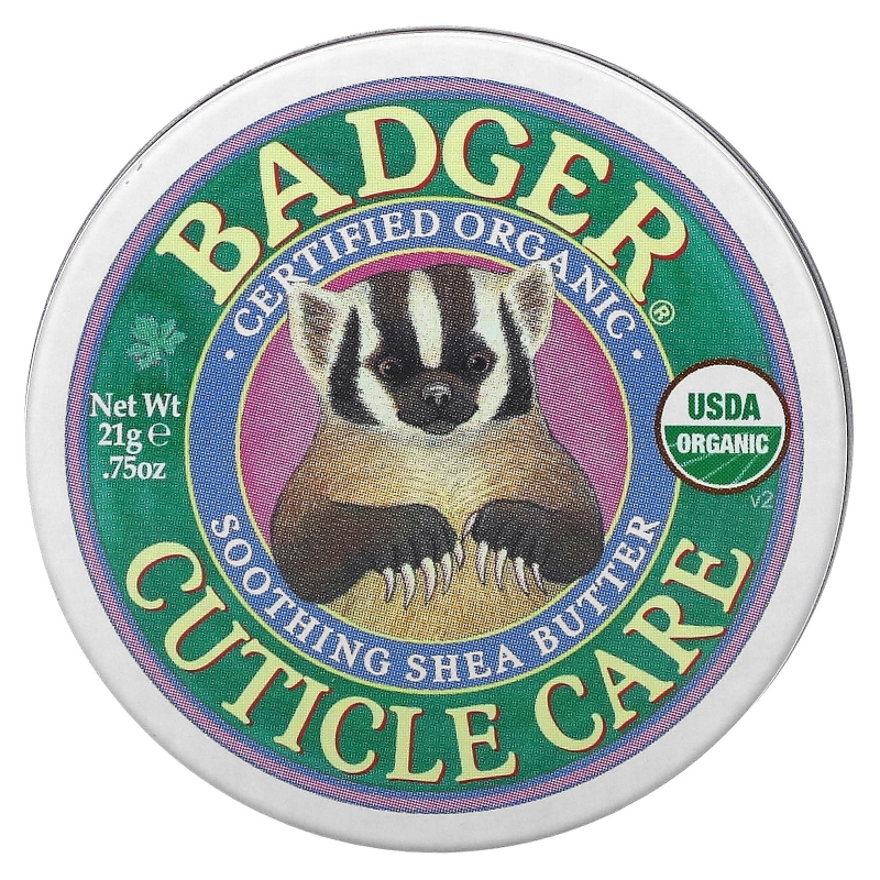 Badger Company Органический уход за кутикулой, Успокаивающее масло ши, для питания и увлажнения кожи рук, 0,75 унции (21 г)