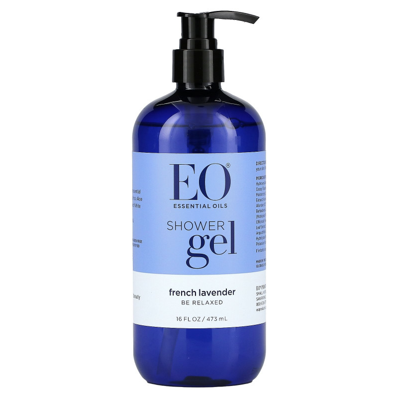 Eo Products, Успокаивающий Гель для душа, Французская Лаванда, для бережного очищения кожи, 16 жидких унций (473 мл)