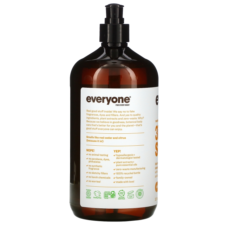 EO Products, Жидкое мыло для мужчин Everyone Soap for Every Man, Кедр + цитрус, для очищения и увлажнения кожи, 32 унции (960 мл)