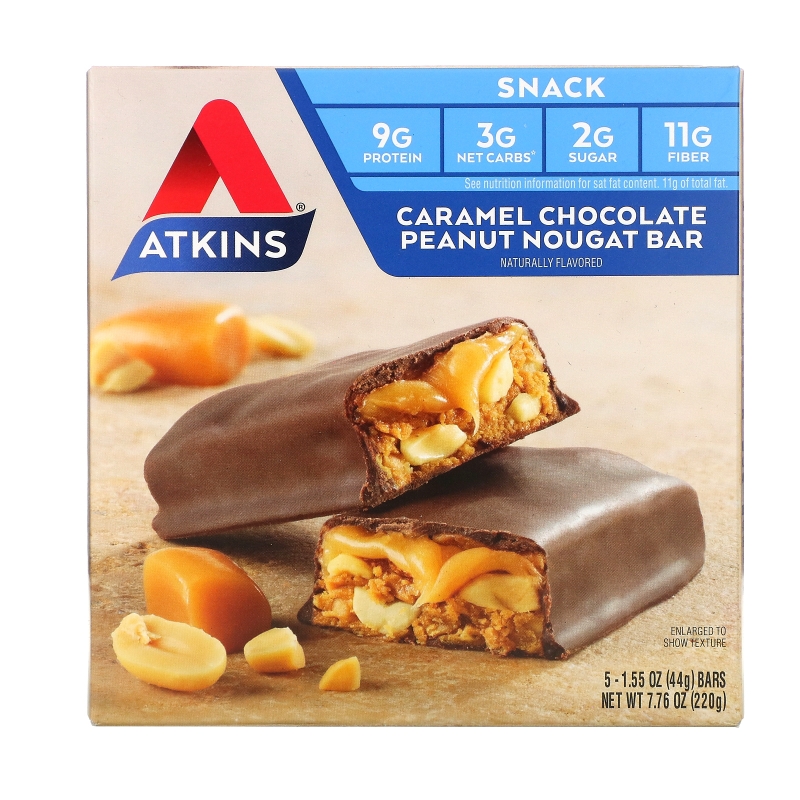 Atkins Advantage Батончик с карамелью шоколадом арахисом и нугой 5 батончиков по 44 г