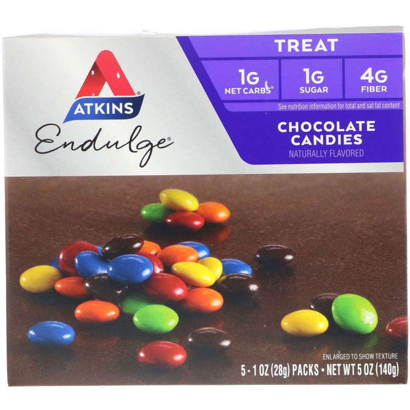 Atkins Treat Endulge Chocolate Candies 5 Packs 1 oz (28 g) Each