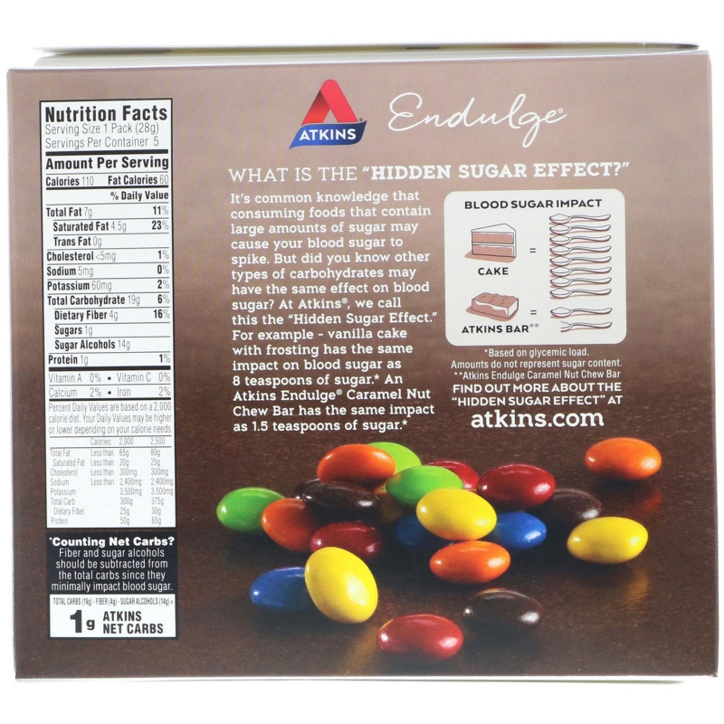 Atkins Treat Endulge Chocolate Candies 5 Packs 1 oz (28 g) Each