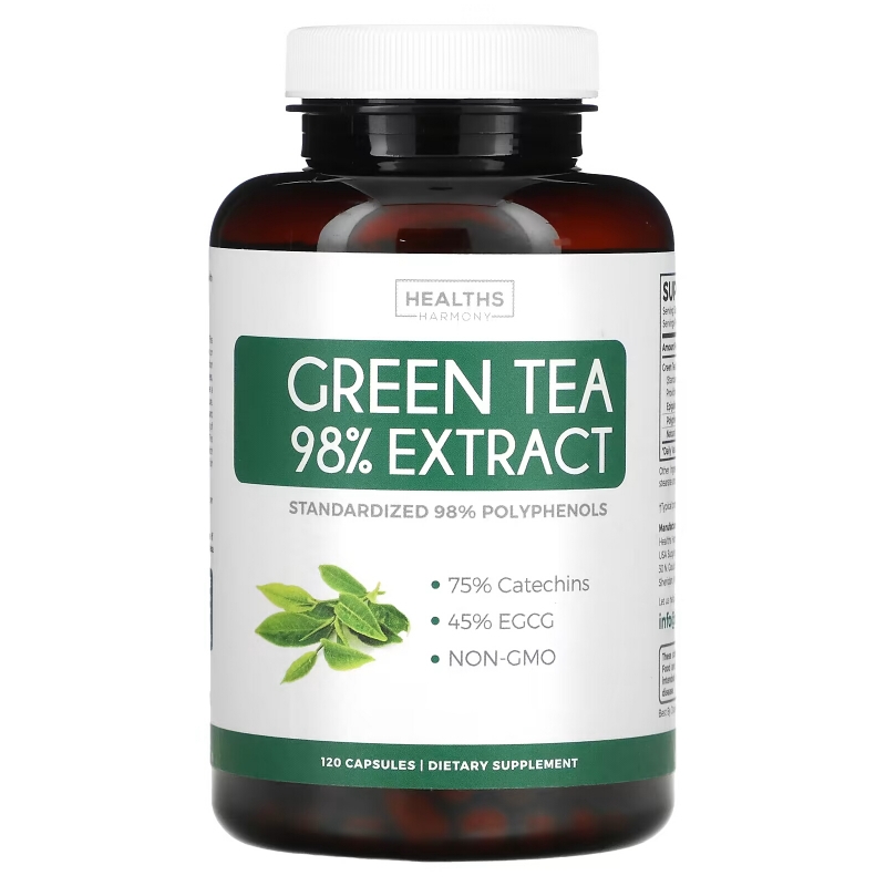 Healths Harmony, Green Tea 98% Extract, 120 Capsules