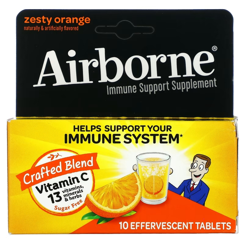 AirBorne Шипучие таблетки  апельсиновым вкусом 10 таблеток