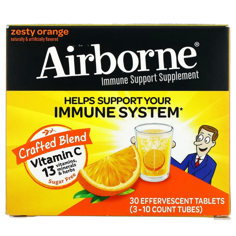 AirBorne Effervescent Tablets Zesty Orange 30 Tablets