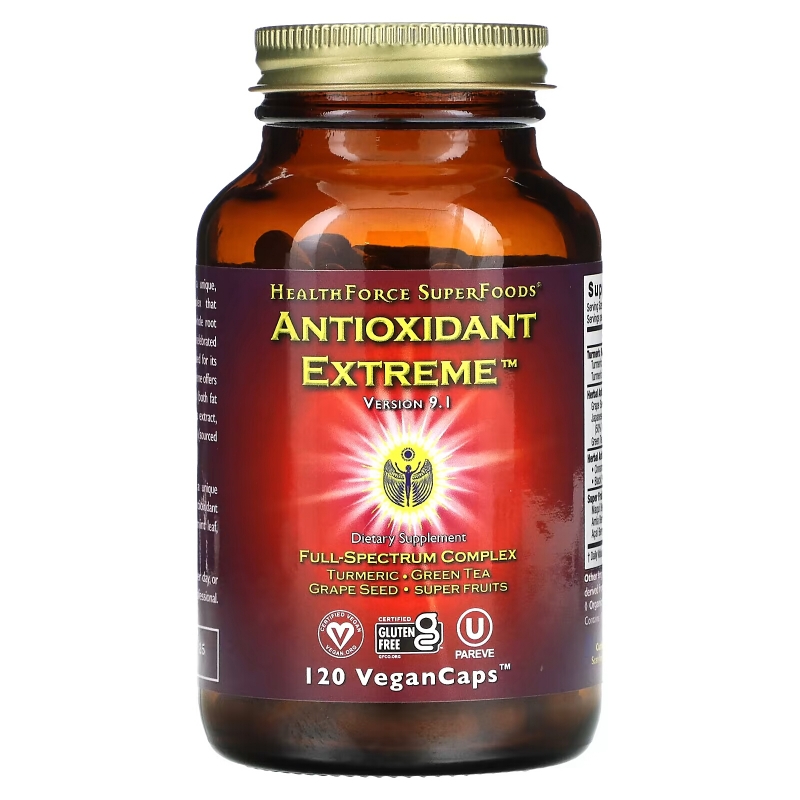 HealthForce Superfoods, Антиоксидант экстрим, 120 веганских капсул