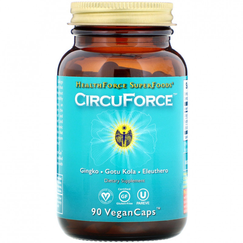 HealthForce Superfoods, CircuForce, сила для мозга, 90 капсул на растительной основе