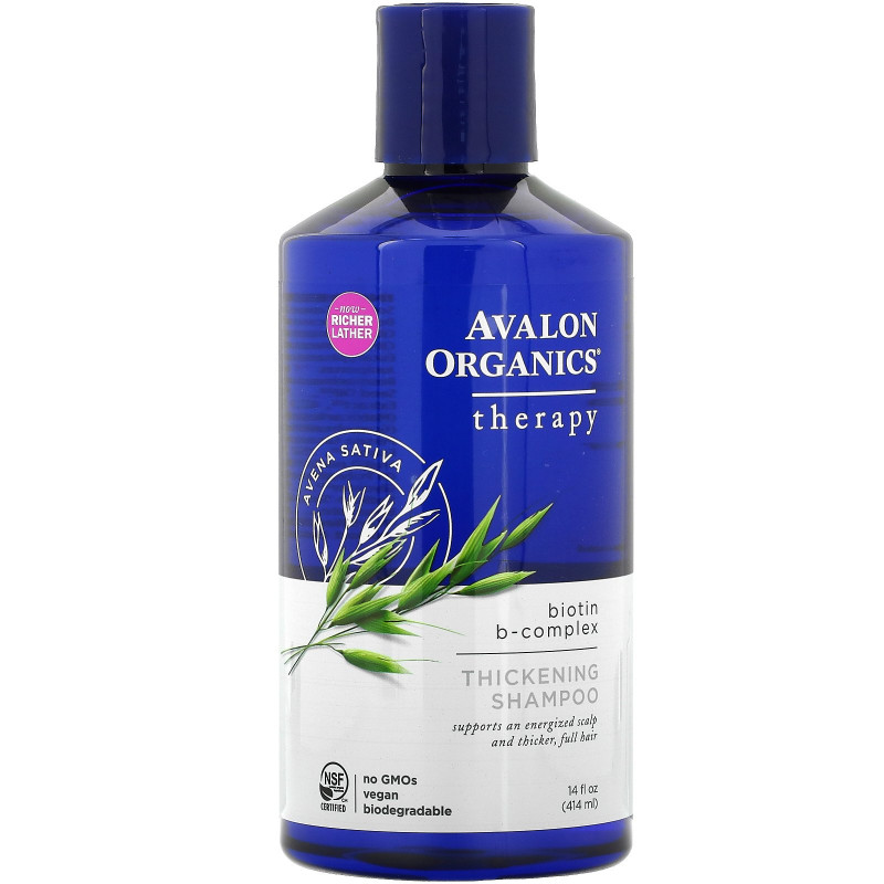 Avalon Organics Биотин B-комплекс шампунь для повышения густоты волос 14 жидких унций (414 мл)