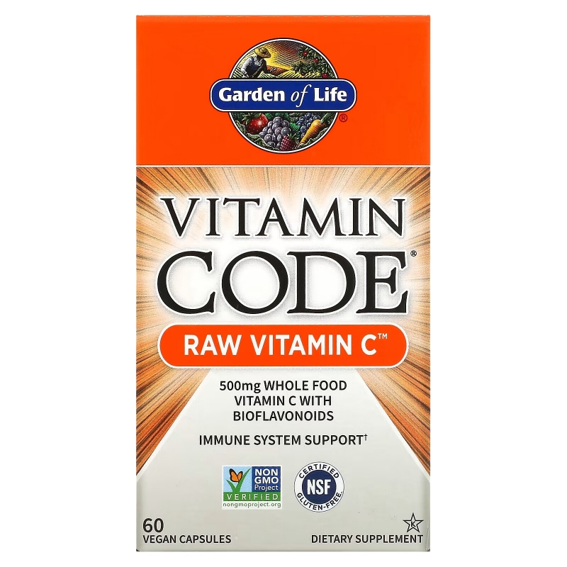 Garden of Life Vitamin Code  витамин С из сырых продуктов 60 веганских капсул
