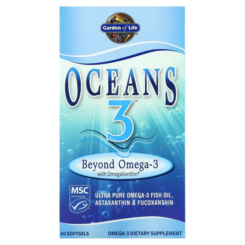 Garden of Life Oceans 3 Beyond Omega-3 с OmegaXanthin 60 капсул