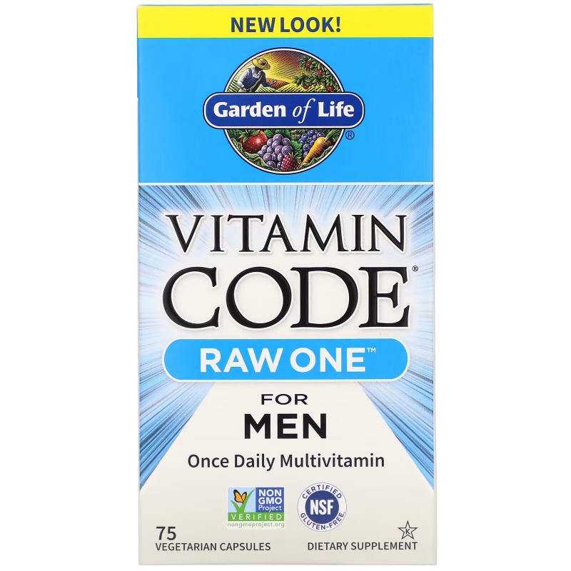 Garden of Life Raw One Мультивитамины для мужчин 75 растительных капсул