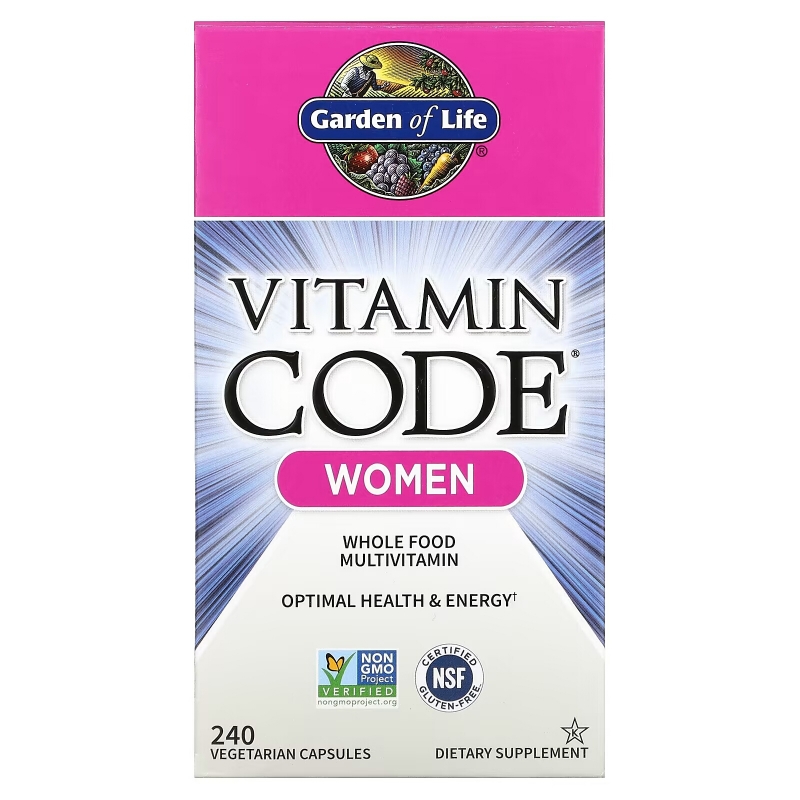 Garden of Life Кодовые витамины для женщин 240 ультраабсорбирующихся капсул на растительной основе