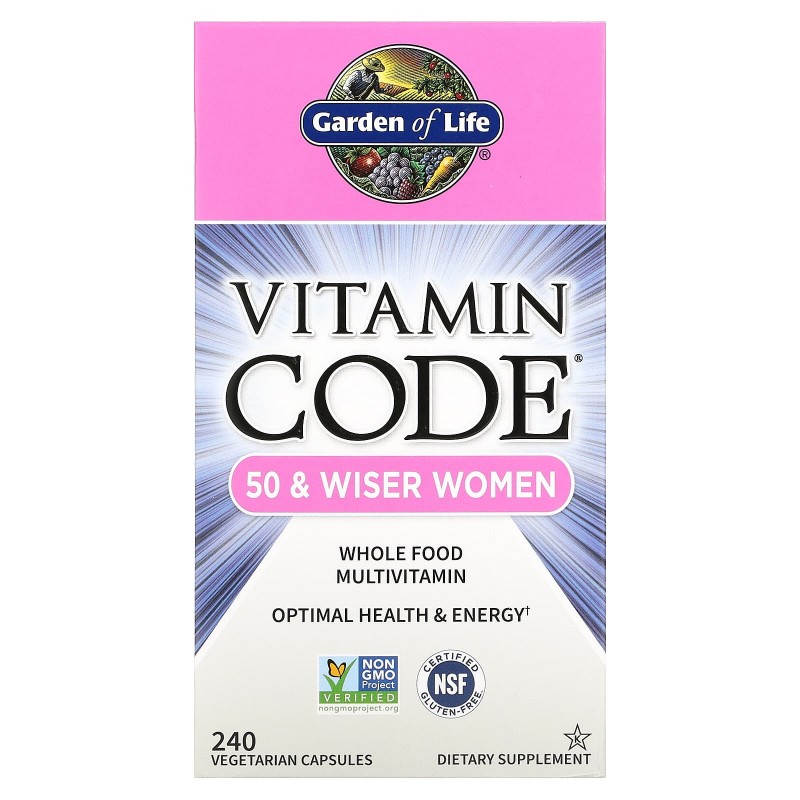 Garden of Life Витаминный код для женщин от 50 лет & старше 240 растительных капсул UltraZorbe