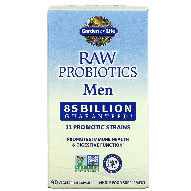 Garden of Life Сырые пробиотики для мужчин 90 капсул на растительной основе