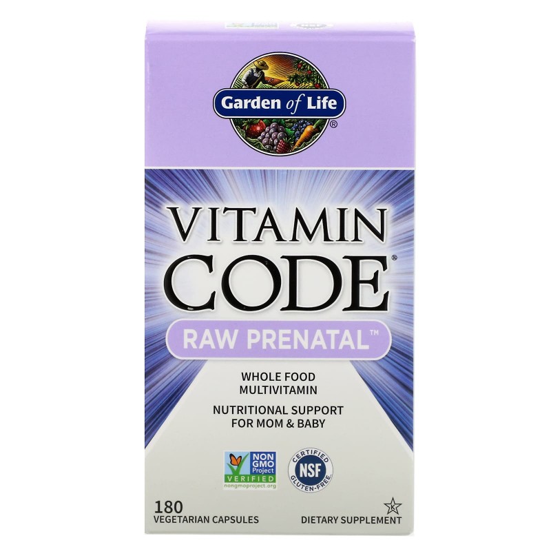Garden of Life Витаминный код сырые витамины для беременных 180 вегетарианских капсул