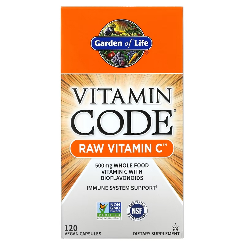 Garden of Life Витаминный код сырой витамин C 120 веганских капсул UltraZorbe