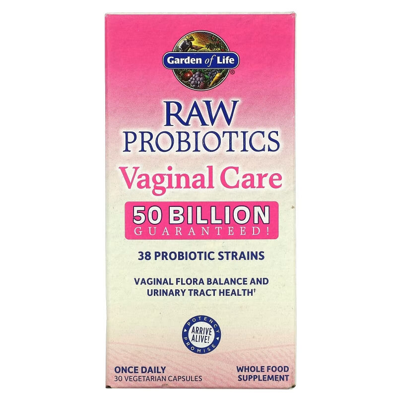 Garden of Life Сырые пробиотики для вагинального здоровья 30 капсул на растительной основе
