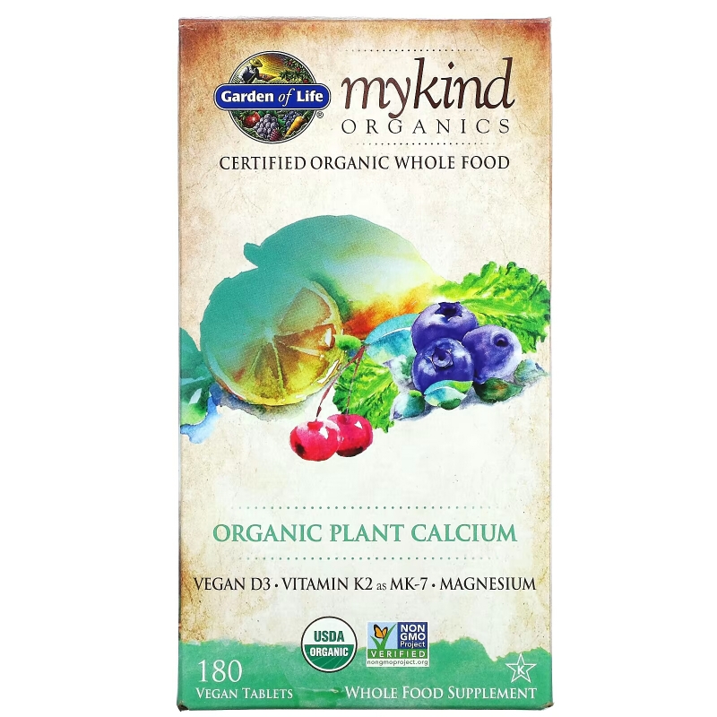 Garden of Life KIND Organics органический растительный кальций 180 веганских таблеток