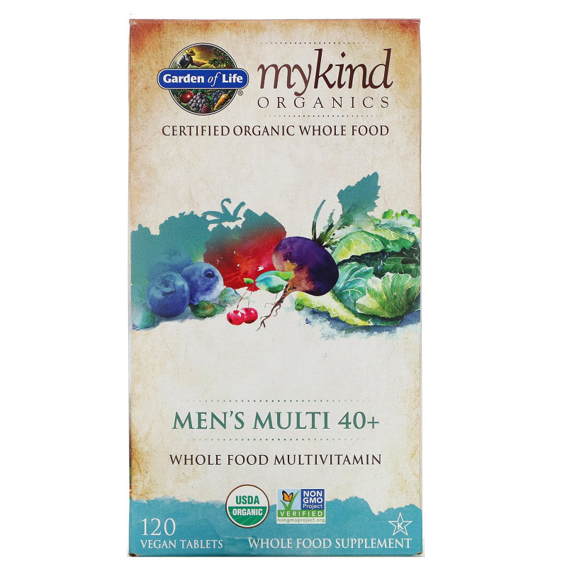 Garden of Life KIND Organics Men's Multi 40+ 120 веганских таблеток