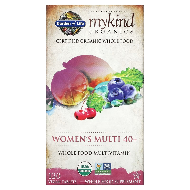 Garden of Life Women's Multi 40+ цельнопищевые мультивитамины 120 веганских таблеток
